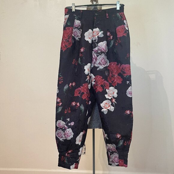 Free People Iris high-rise black jacquard floral balloon pant, size 4 - Picture 12 of 12